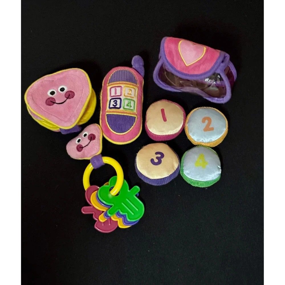 Melissa & Doug Ks Kids Take-Along Purse Soft Toddler Playset Pink Purple Heart